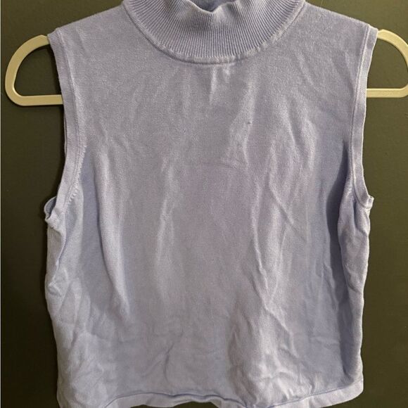 Croft & Barrow Sleveless Turtleneck Sweater Periwinkle Blue Women's L - Picture 3 of 4